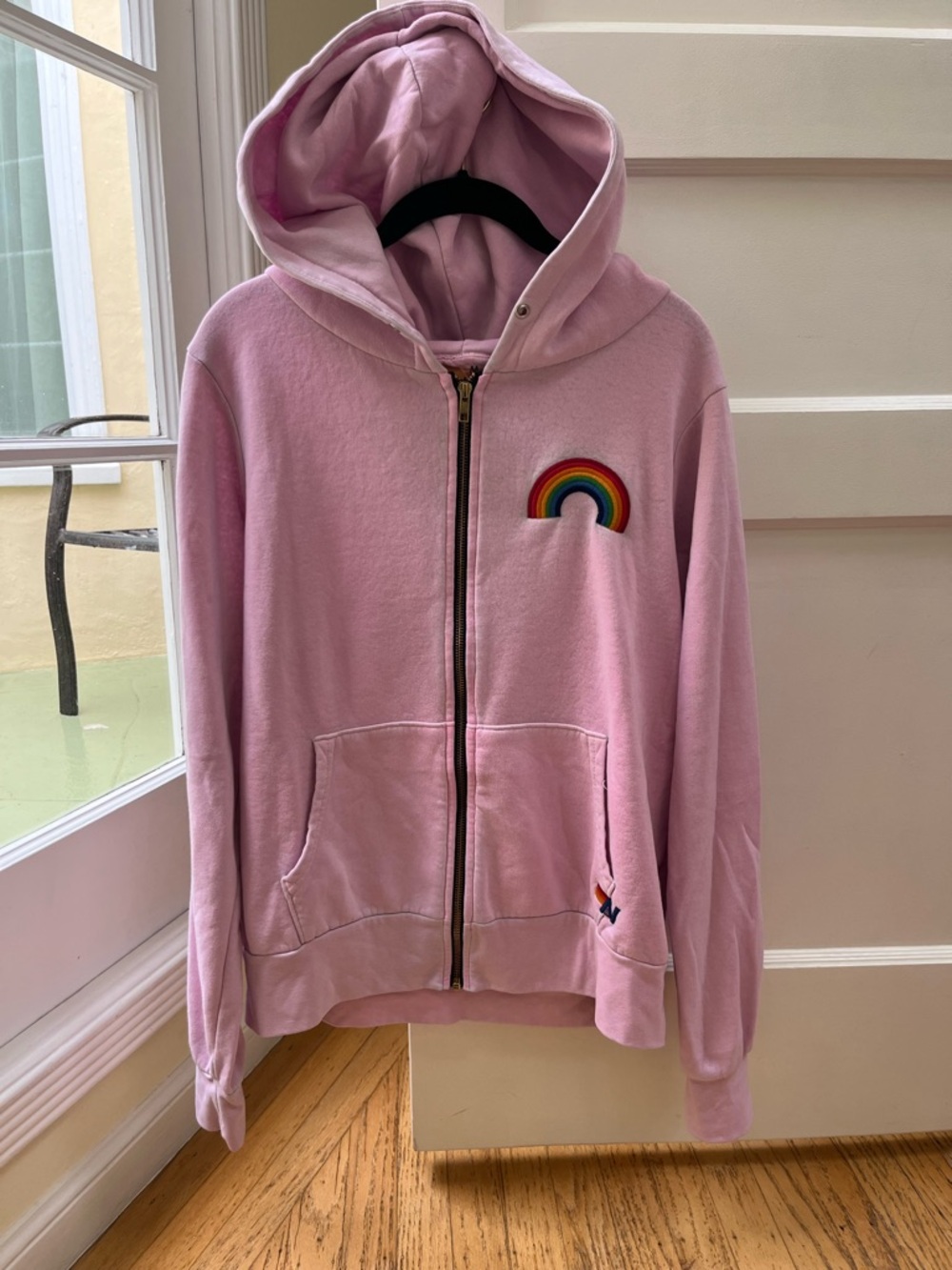 Aviator Nation Women's Rainbow Embroidery Zip Hoodie